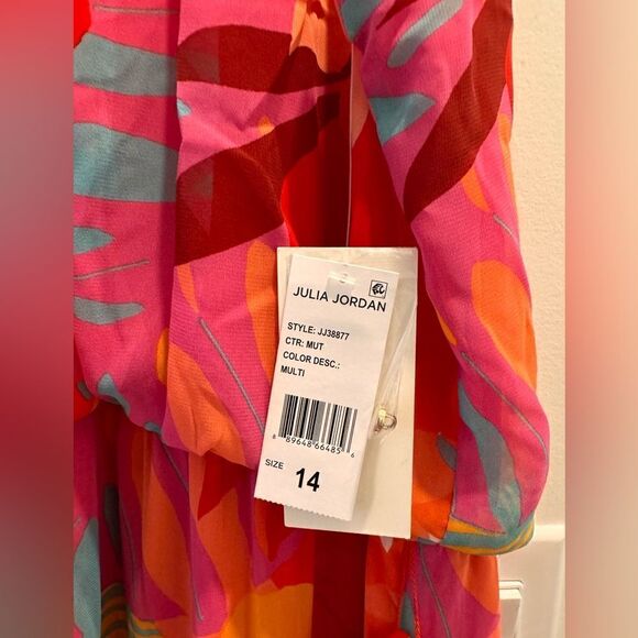 Nordstrom Julia Jordan Tropical Print Mock Neck Maxi Dress 14 - Picture 5 of 8